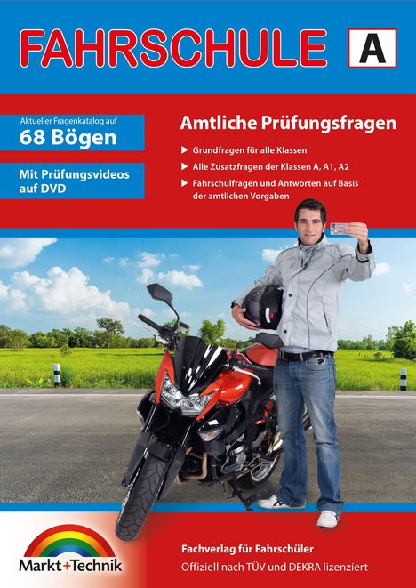 Führerschein Fragebogen Klasse A, A1, A2 - Motorrad Theorieprüfung original amtlicher Fragenkatalog auf 70 Bögen, Buch