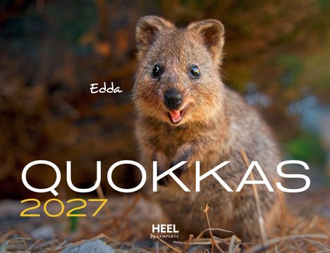 Text: "Edda", "QUOKKAS 2027", "HEEL by LEMPERTZ". Ein Quokka lächelt fröhlich in die Kamera, umgeben von Natur.