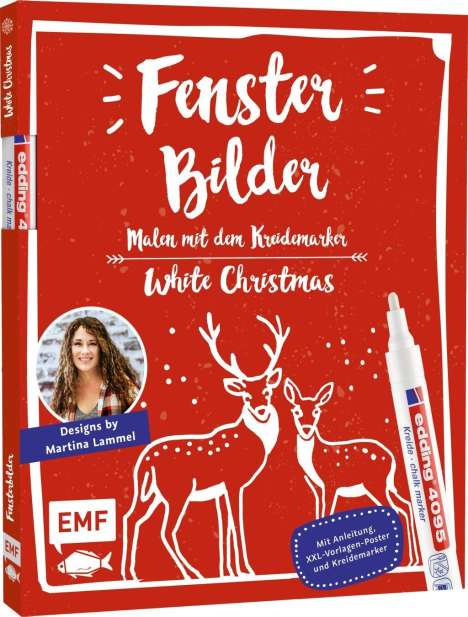 Martina Lammel: Vorlagenmappe Fensterbilder malen mit dem Kreidemarker - White Christmas, Buch