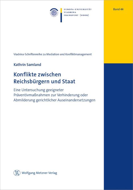 Kathrin Samland: Konflikte zwischen Reichsbürgern und Staat, Buch