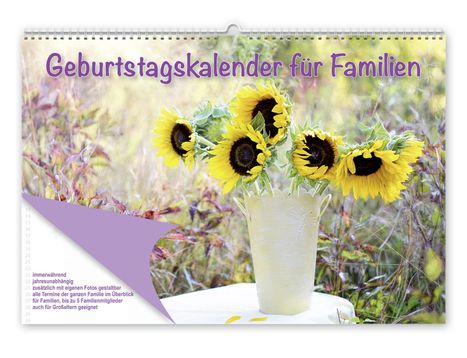 Geburtstagskalender für Familien, Kalender