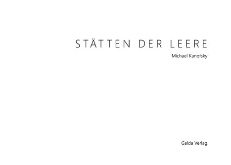 Michael Kanofsky: Stätten der Leere, Buch