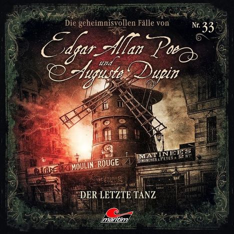 "Edgar Allan Poe und Auguste Dupin, Folge 33: Der letzte Tanz. Cast: Douglas Welbat, Manfred Lehmann, Uve Teschner. maritim-hoerspiele.de"