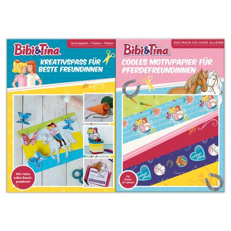 Bibi &amp; Tina Schnippel-Set Kreativspaß Schnippeln Falten Kleben, Buch