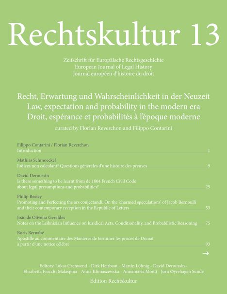 Rechtskultur 13, Buch