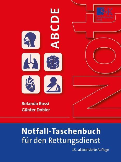 „ABCDE. Notfall-Taschenbuch für den Rettungsdienst.“ Rotes Cover mit medizinischen Symbolen.