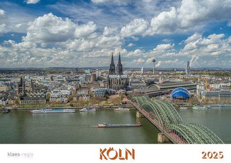 Köln 2025 Bildkalender A4 quer, spiralgebunden, Kalender