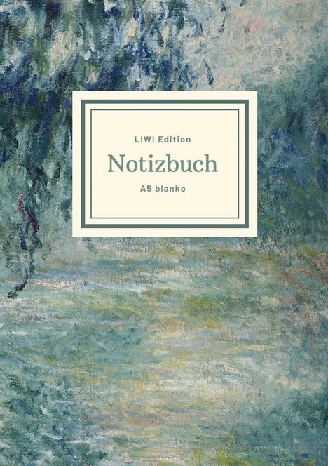 Notizbuch A5: Notizbuch schön gestaltet mit Leseband - A5 Hardcover blanko - 100 Seiten 90g/m² - Motiv ¿Morgen an der Seine¿, Monet - FSC Papier, Buch