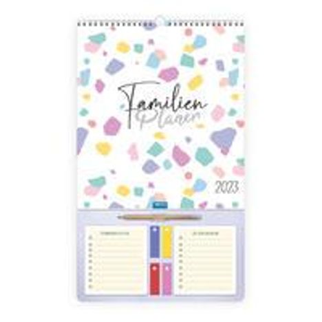 Trötsch Familienkalender Familienplaner mit Stift 2023, Kalender