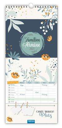 Trötsch Familienkalender Familientermine Aquarell Blume 2023, Kalender
