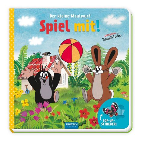 Trötsch Der kleine Maulwurf Spiel mit Pappenbuch mit Pop-up-Schiebern, Buch