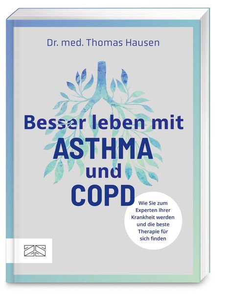 Text: "Besser leben mit ASTHMA und COPD." Illustration: Lungenform aus Blättern.