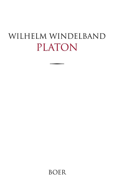 Wilhelm Windelband: Platon, Buch