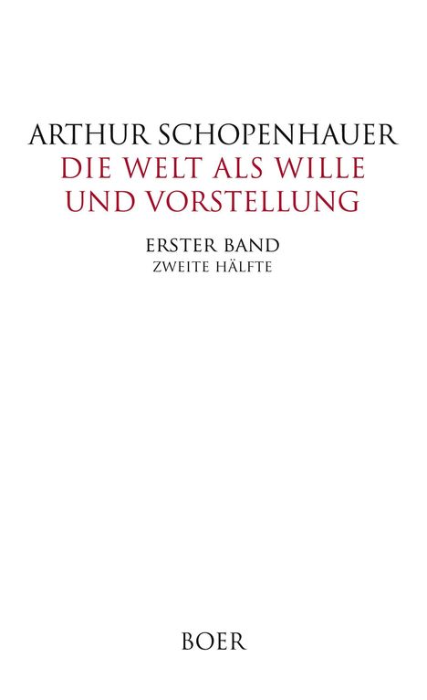 Arthur Schopenhauer: Die Welt als Wille und Vorstellung Band I,2, Buch