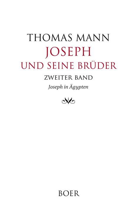 "Thomas Mann, Joseph und seine Brüder, Zweiter Band, Joseph in Ägypten." Schlichte Gestaltung auf weißem Hintergrund.