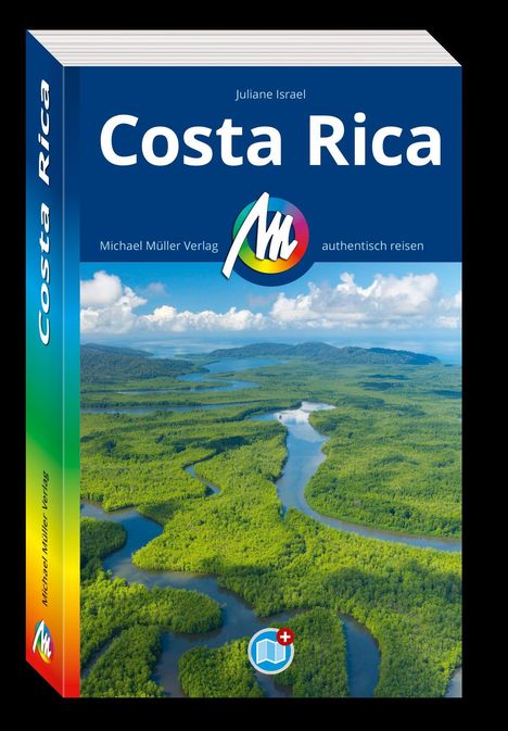 „Costa Rica“ von Juliane Israel, Michael Müller Verlag, authentisch reisen. Luftaufnahme grüner Landschaft mit Fluss.
