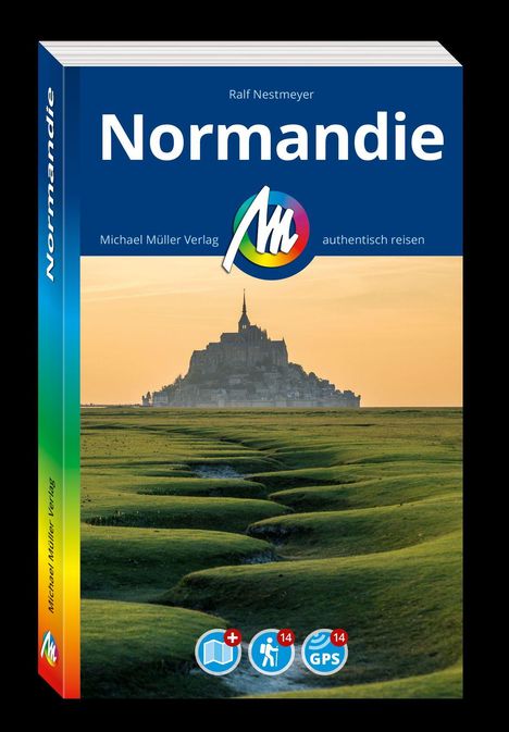 "Normandie" von Ralf Nestmeyer. Michael Müller Verlag, authentisch reisen. Mont Saint-Michel bei Sonnenuntergang.