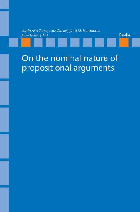 On the nominal nature of propositional arguments, Buch