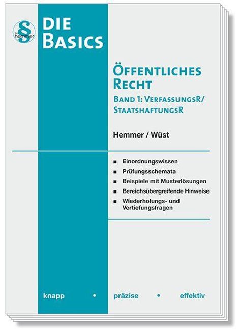 "DIE BASICS, ÖFFENTLICHES RECHT, Band 1: VerfassungsR/ StaatshaftungsR, Hemmer/Wüst. Einordnungswissen, Prüfungsschemata."