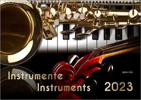 Peter Bach: Musikinstrumente, ein Musik-Kalender 2023, DIN A3, Kalender