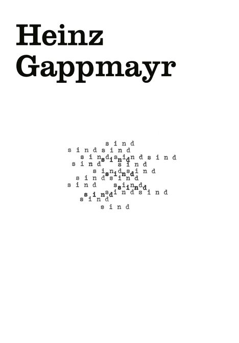 Gaby Gappmayr: Cahier #1: Heinz Gappmayr, Buch