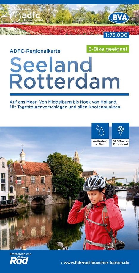Allgemeiner Deutscher Fahrrad-Club e.V. (ADFC): ADFC-Regionalkarte Seeland Rotterdam, 1:75.000, mit Tagestourenvorschlägen, reiß- und wetterfest, E-Bike-geeignet, mit Knotenpunkten, GPS-Tracks Download, Karten