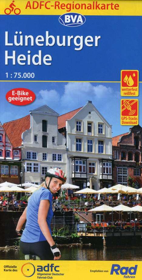 ADFC-Regionalkarte Lüneburger Heide, 1:75.000, mit Tagestourenvorschlägen, reiß- und wetterfest, E-Bike-geeignet, GPS-Tracks Download, Karten