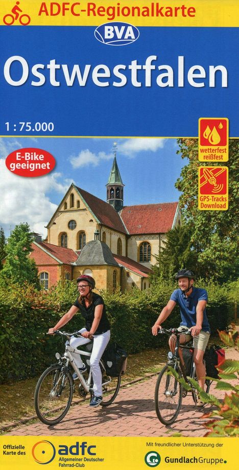 ADFC-Regionalkarte Ostwestfalen, 1:75.000, mit Tagestourenvorschlägen, reiß- und wetterfest, E-Bike-geeignet, GPS-Tracks Download, Karten