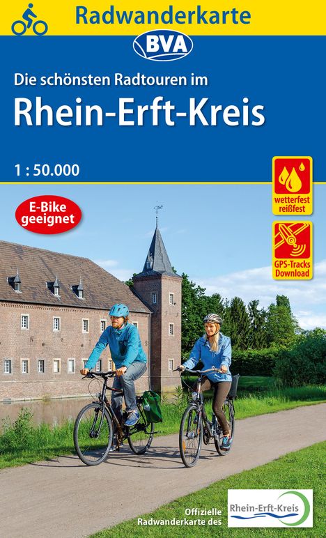 Radwanderkarte BVA Die schönsten Radtouren im Rhein-Erft-Kreis 1:50.000, reiß- und wetterfest, GPS-Tracks Download, Karten