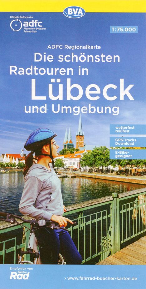 ADFC-Regionalkarte Die schönsten Radtouren in Lübeck und Umgebung, mit Tagestourenvorschlägen, reiß- und wetterfest, E-Bike-geeignet, GPS-Tracks-Download, Karten
