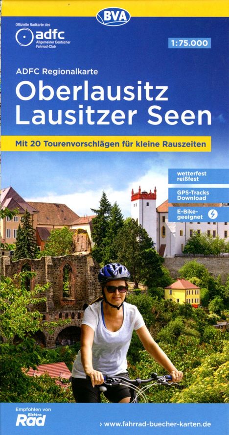 ADFC-Regionalkarte Oberlausitz - Lausitzer Seen, 1:75.000, mit Tagestourenvorschlägen, reiß- und wetterfest, GPS-Tracks Download, Karten