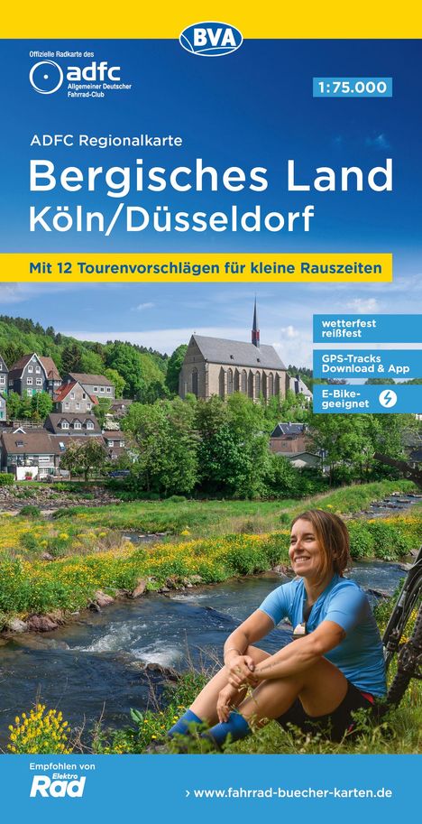 ADFC-Regionalkarte Bergisches Land Köln/Düsseldorf 1:75.000, reiß- und wetterfest, GPS-Tracks Download, Karten