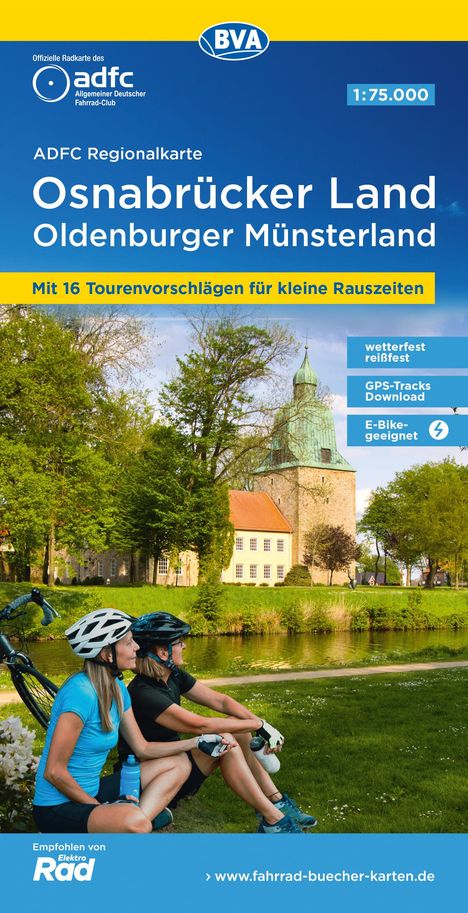 ADFC-Regionalkarte Osnabrücker Land /Oldenburger Münsterland, 1:75.000, mit Tagestourenvorschlägen, reiß- und wetterfest, E-Bike-geeignet, mit Knotenpunkten, GPS-Tracks Download, Karten