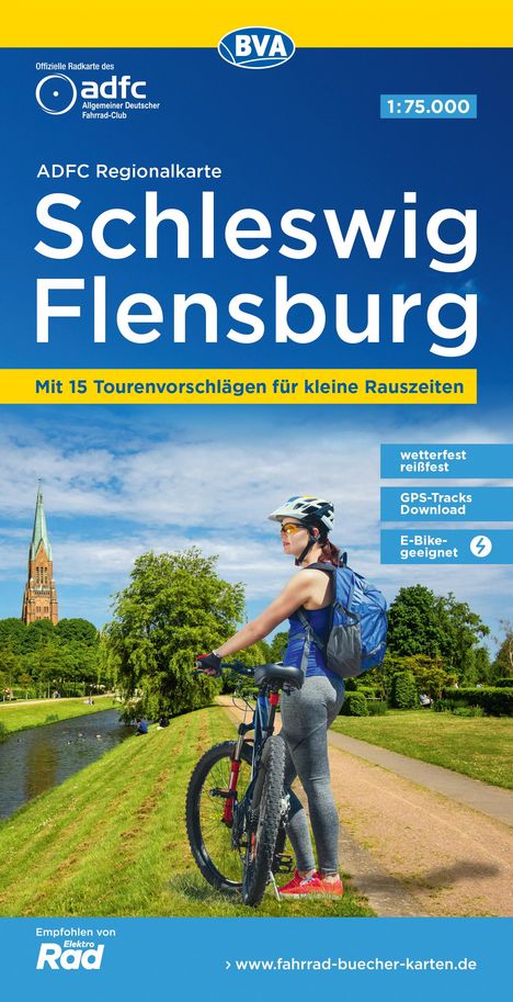 ADFC-Regionalkarte Schleswig Flensburg, 1:75.000, mit Tagestourenvorschlägen, reiß- und wetterfest, E-Bike-geeignet, GPS-Tracks Download, Karten