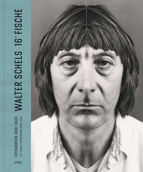 „Walter Schels 16° Fische. Fotografien 1956–2026.“ Ein Foto zeigt das Gesicht eines ernst blickenden Mannes.