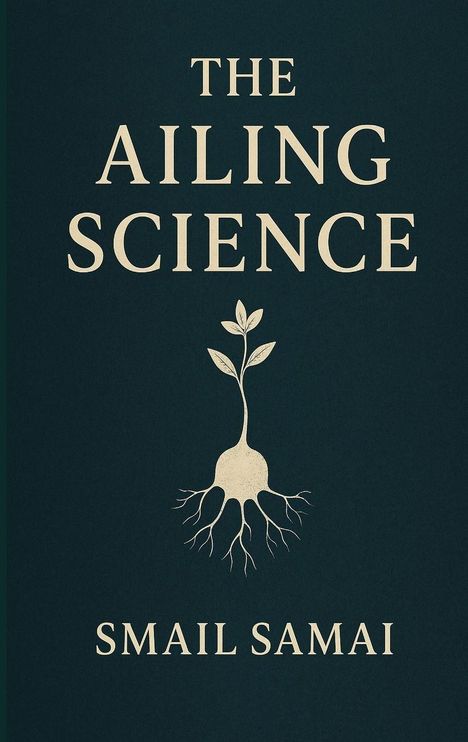 "The Ailing Science" von Smail Samai. Illustration: Pflanze mit Wurzeln auf dunkelgrünem Hintergrund.