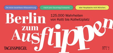 "Berlin zum Ausflippen. 125.000 Wahrheiten von Kotti bis Kollwitzplatz. Die letzte bezahlbare Altbauwohnung..."