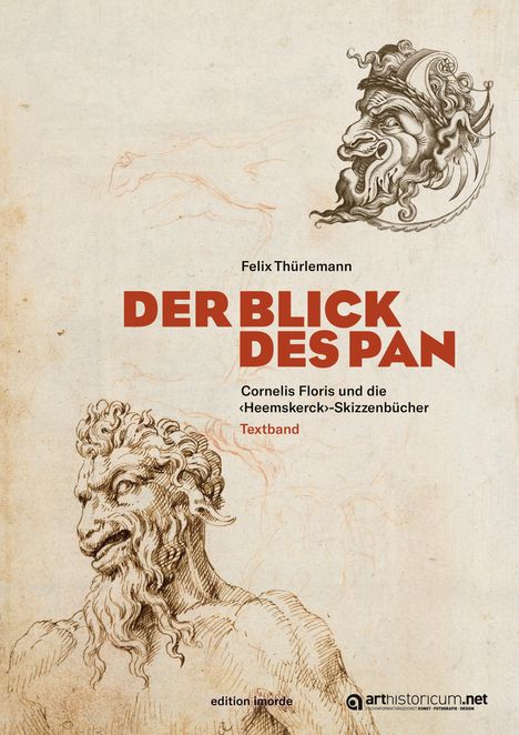 Felix Thürlemann, "Der Blick des Pan". Zeichnung eines bärtigen Gesichts mit Hörnern, harmonisch untermalt.