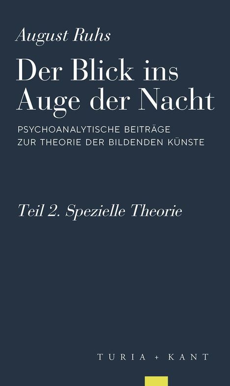 Buchtitel: "Der Blick ins Auge der Nacht". Untertitel: "Psychoanalytische Beiträge zur Theorie der bildenden Künste".