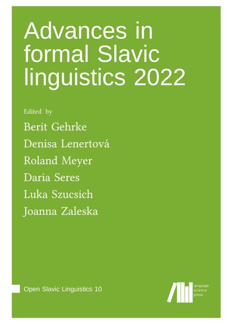 Advances in Formal Slavic Linguistics 2022, Buch