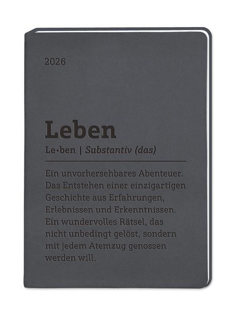 Terminplaner Lederlook 2026 Schwarz, Buch