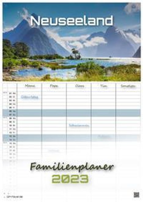Neuseeland - Das Land der langen weißen Wolke - 2023 - Kalender DIN A3 - (Familienplaner), Kalender