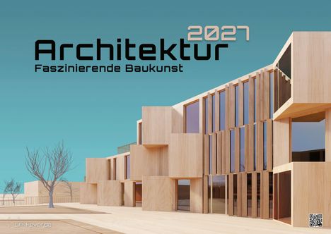 "Architektur 2027: Faszinerende Baukunst." Moderne Gebäudestruktur aus hellem Holz vor klarem Himmel.