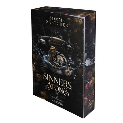 Verpackung von "Sinners Atoné" von Somme Sketcher, mit dunklem Design, alten Telefonen und Rosen.