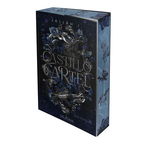 „In seiner Welt ist Loyalität tödlich“, Castillo Cartel, Jaliah J., Dark Romance, Vajona; florales Muster, Maschinengewehr.