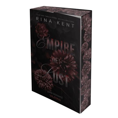 „Empire of Lust“, dunkelromantisches Buchcover mit roten Blumen auf schwarzem Hintergrund.