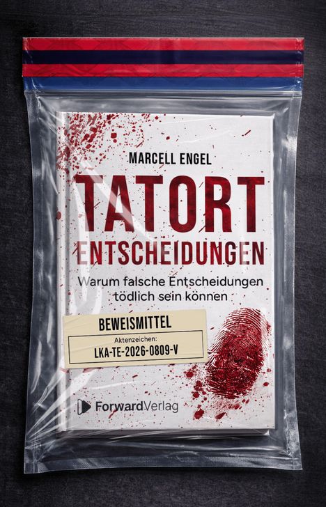 Titel: Tatort Entscheidungen. Zusatztext: Warum falsche Entscheidungen tödlich sein können. Blutige Fingerabdrücke.
