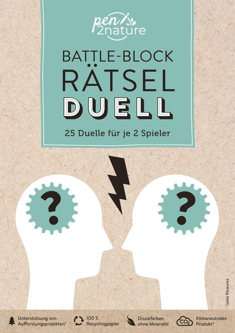Battle-Block Rätsel-Duell | Spieleblock mit 25 Duellen für je 2 Spieler, Buch