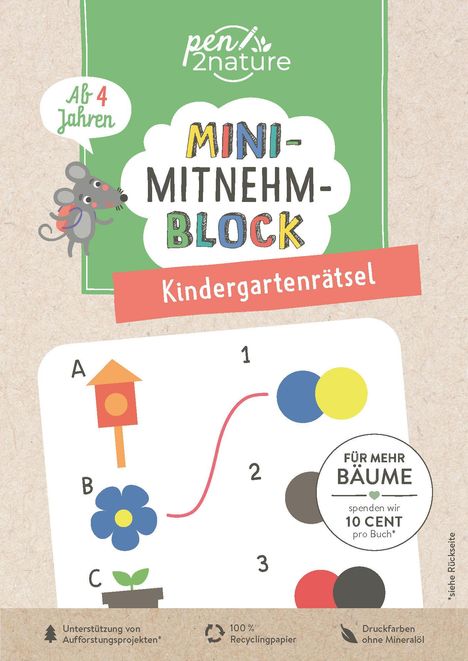 Pen2nature: Mini-Mitnehm-Block Kindergartenrätsel, Buch