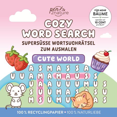 Cozy Word Search Cute World, Buch